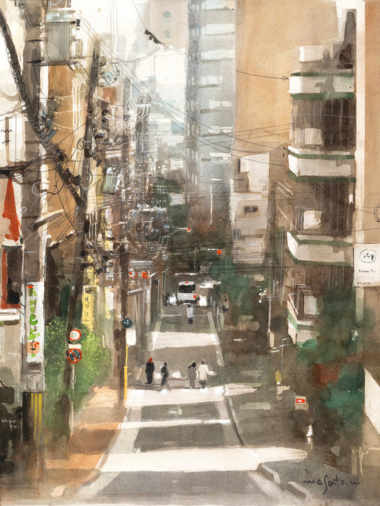 坂道の光と影