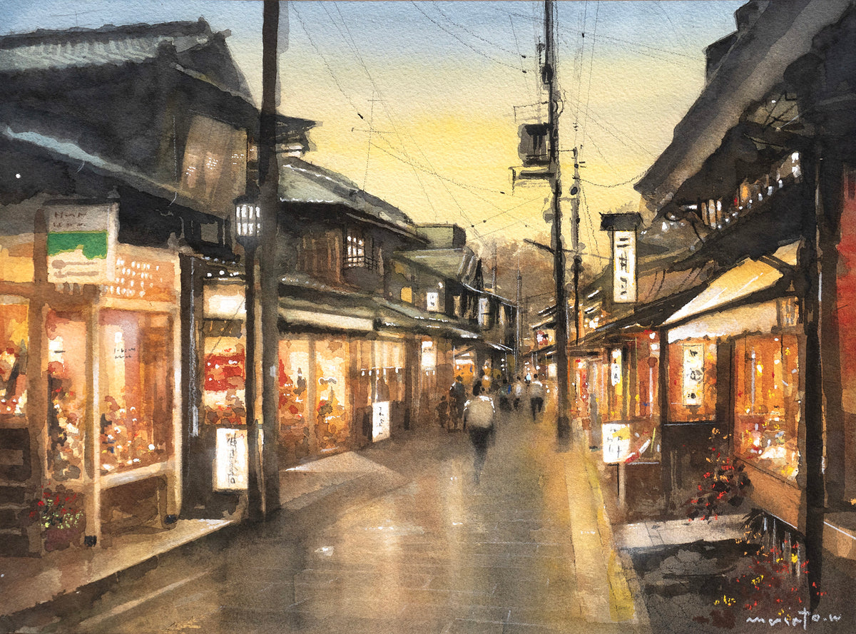 Kyoto's Sannenzaka slope, dusk, 2009