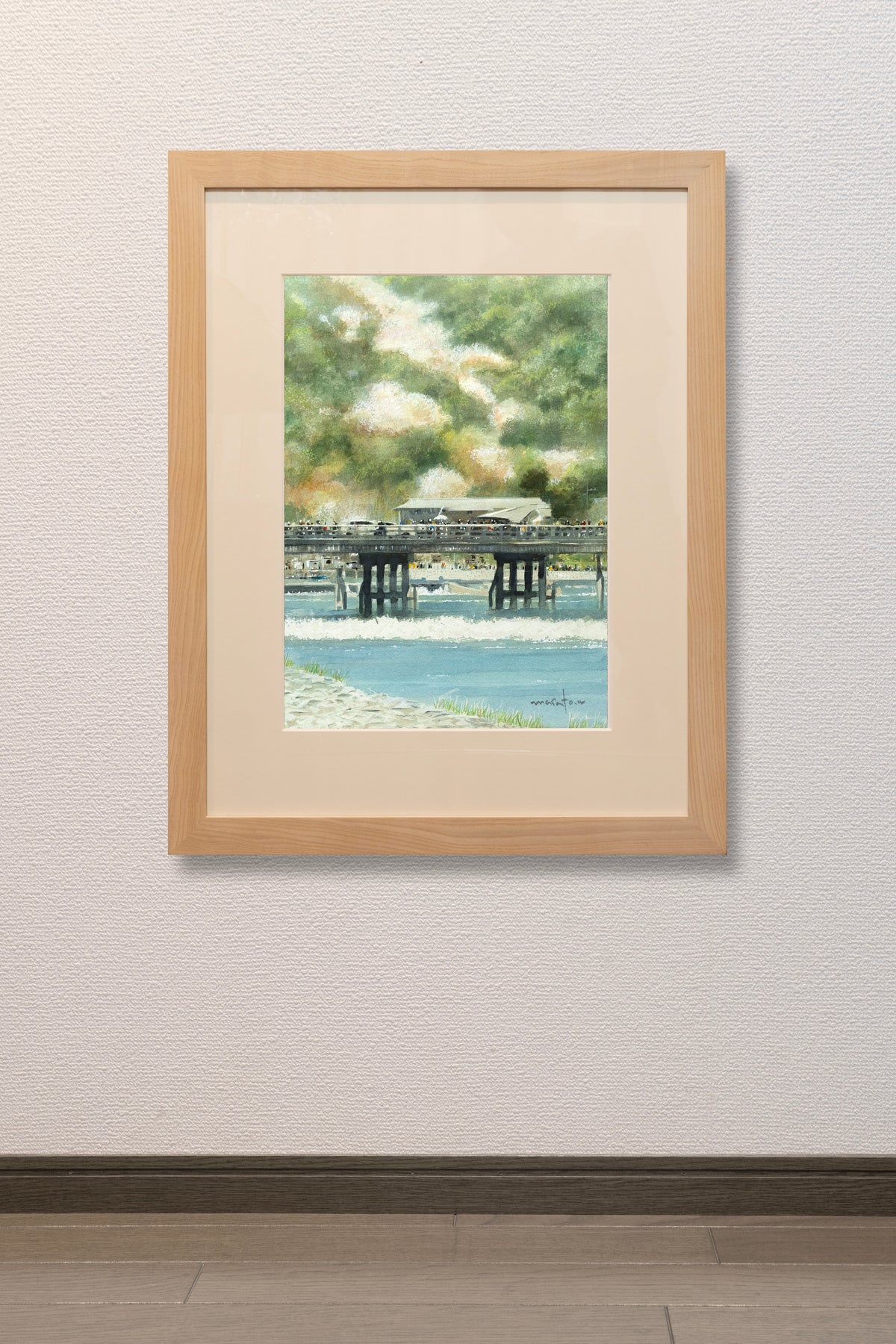 A distant view of Togetsukyo Bridge in Arashiyama, Kyoto