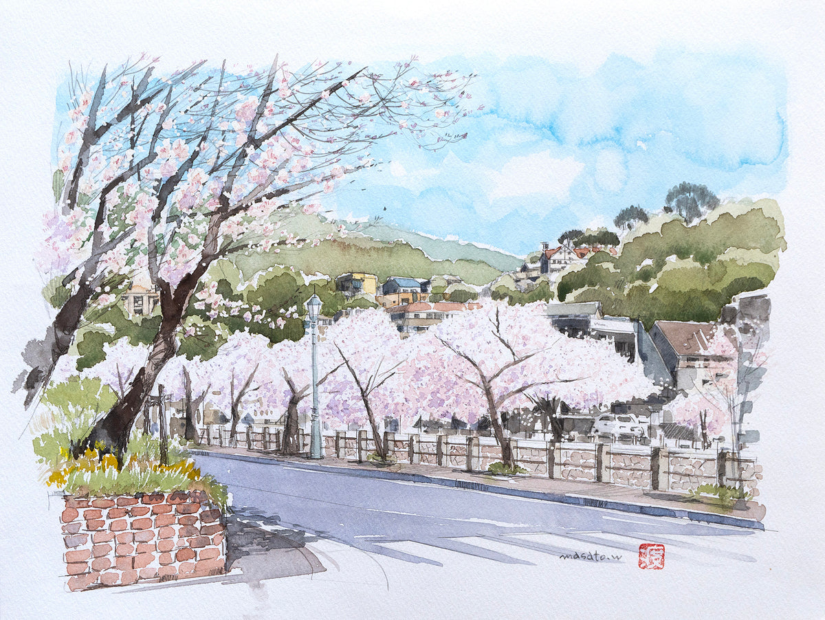 桜並木のスケッチ
