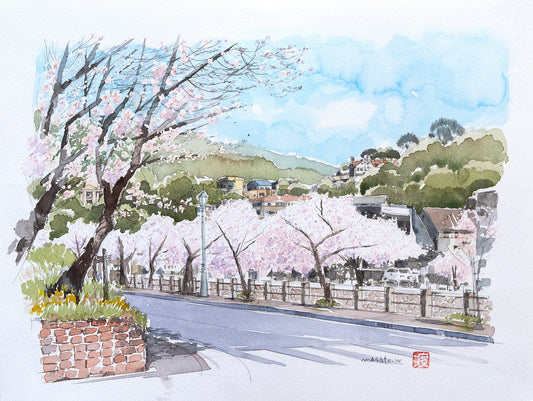 桜並木のスケッチ