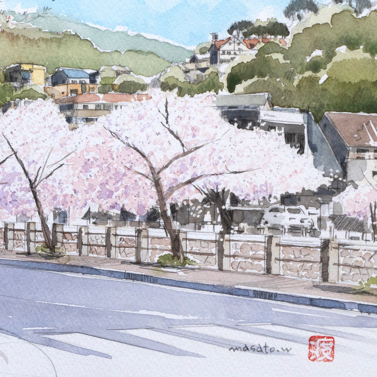 桜並木のスケッチ