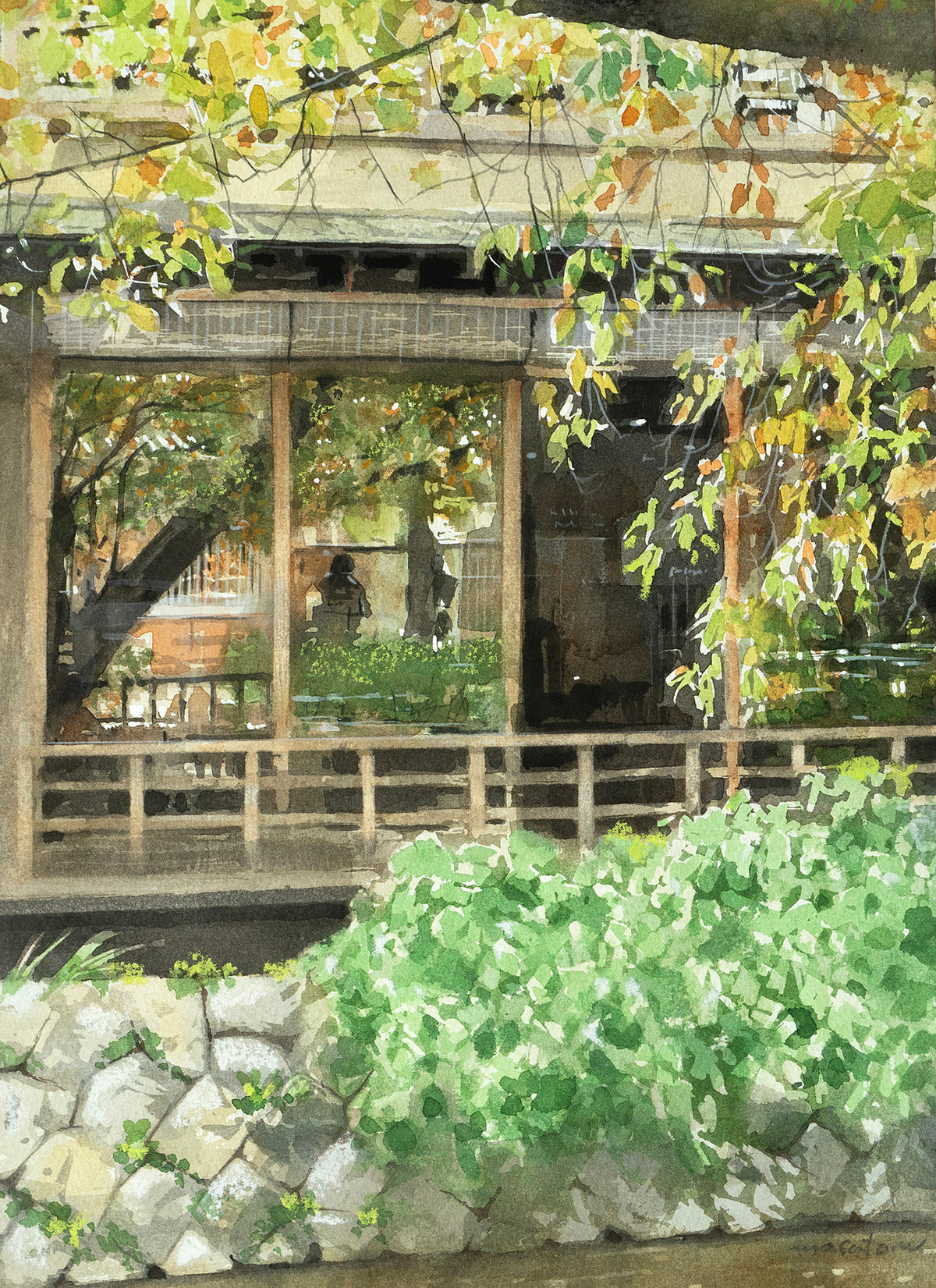 Gion Shirakawa’s windowsills and blue-green hues